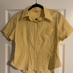Yellow Short Sleeve Button-Up Shirt